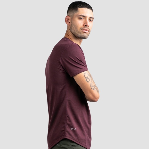 NWT BYLT Signature Drop Cut Henley - Maroon - Picture 3 of 4